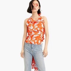 J. Crew Ruffle Wrap Halter in Ratti Falling Leaves